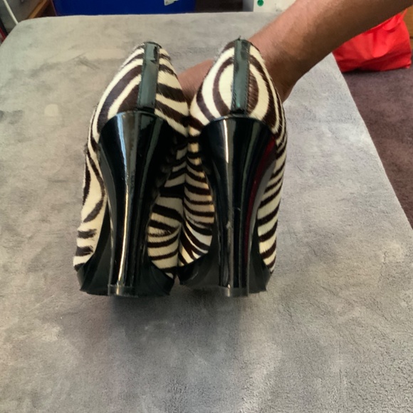Isola Zebra Print Peep-Toe Pumps - Picture 4 of 4